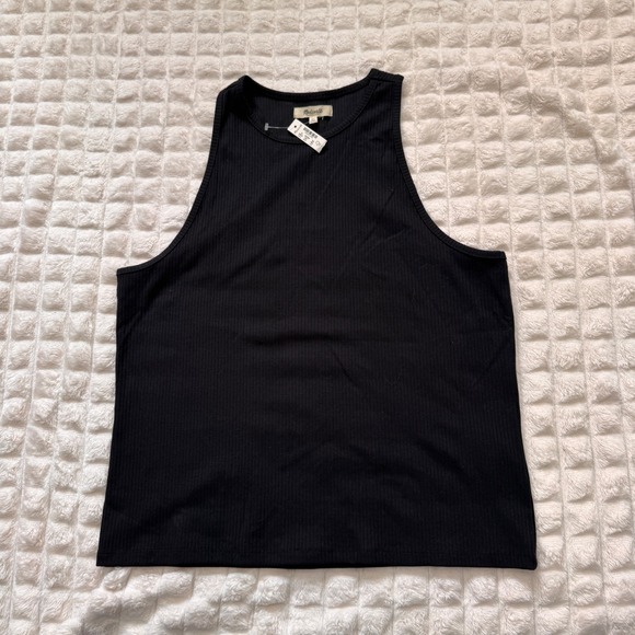 Madewell Tops - NEW Madewell XL Black Highneck Tank in Sleekhold Layer Cami Basic Capsule